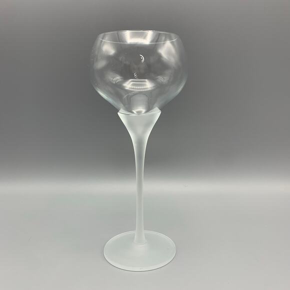 Colony Amaryllis Wine Goblet Satin Frosted Stem Clear 8 1/4" Replacement Vintage - Picture 3 of 6